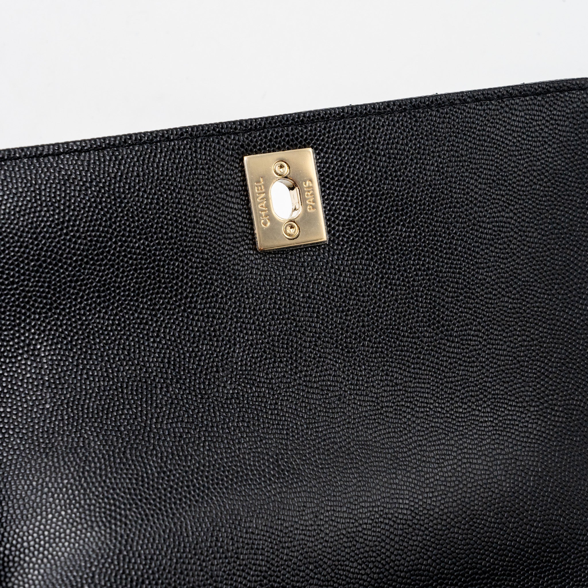 CHANEL SMALL COCO HANDLE CHEVRON CAVIAR BLACK LGHW