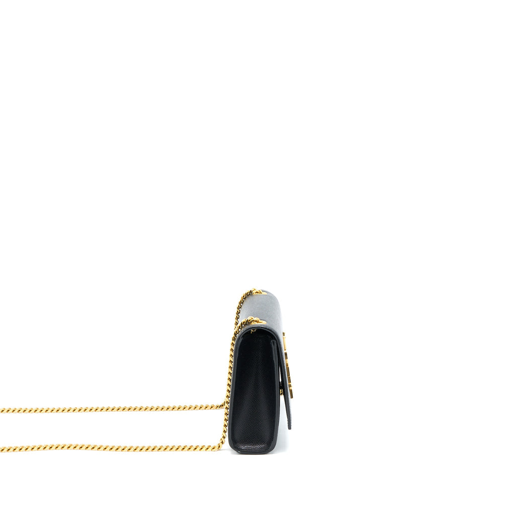 SAINT LAURENT SMALL KATE BAG GRAINED CALFSKIN BLACK GHW