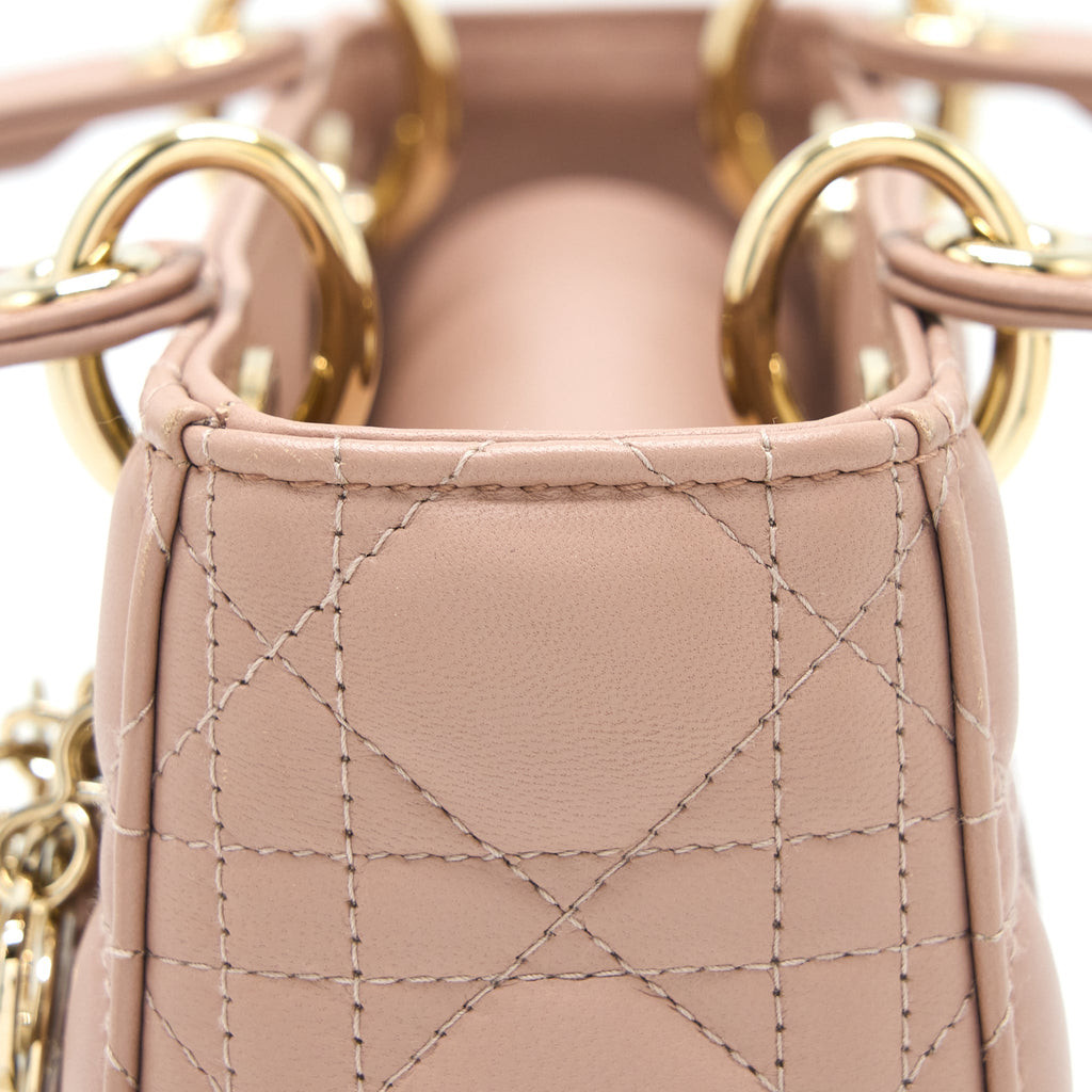 DIOR SMALL LADY DIOR MY ABCDIOR BAG LAMBSKIN PINK LGHW