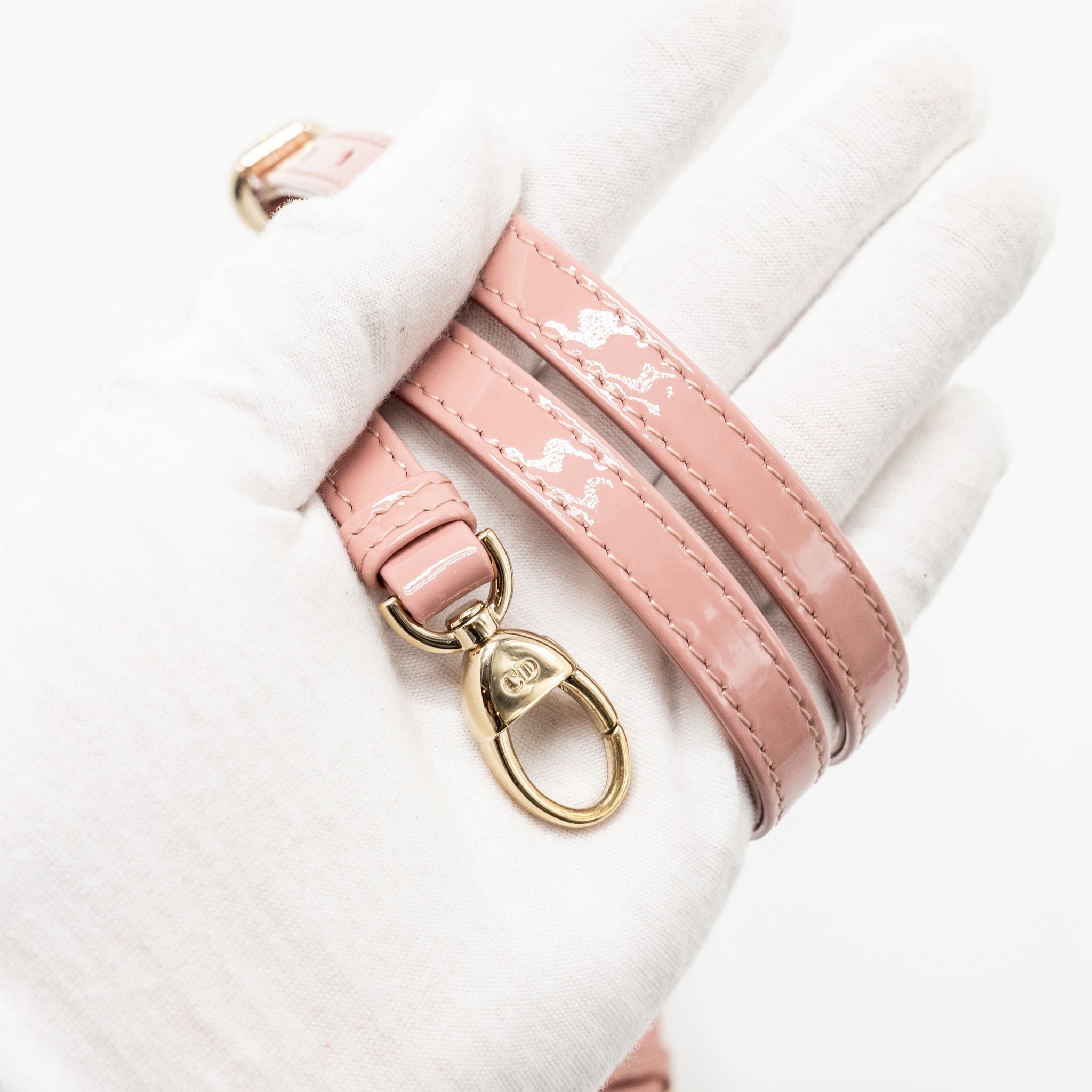DIOR MICRO LADY DIOR PATENT LEATHER DARK PINK LGHW