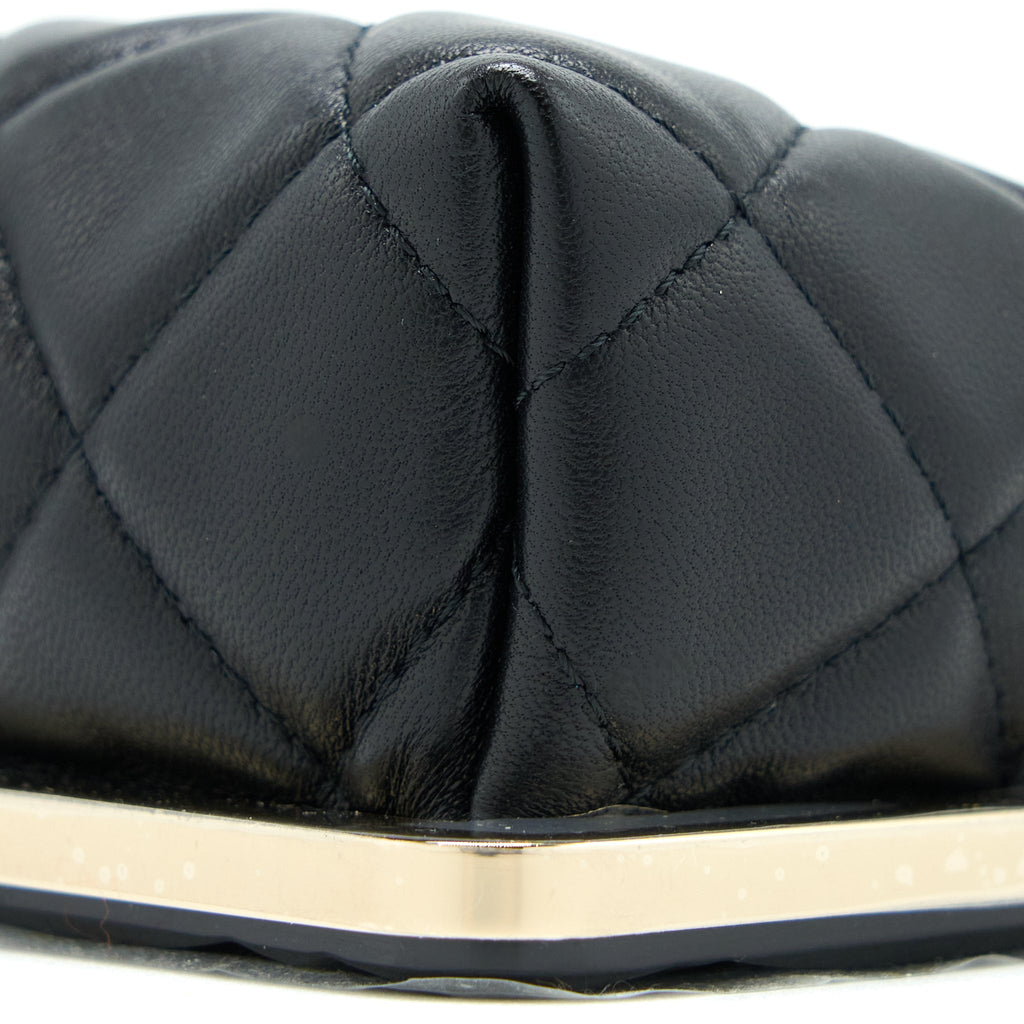 CHANEL MINI CLIP WITH CHAIN LAMBSKIN BLACK LGHW