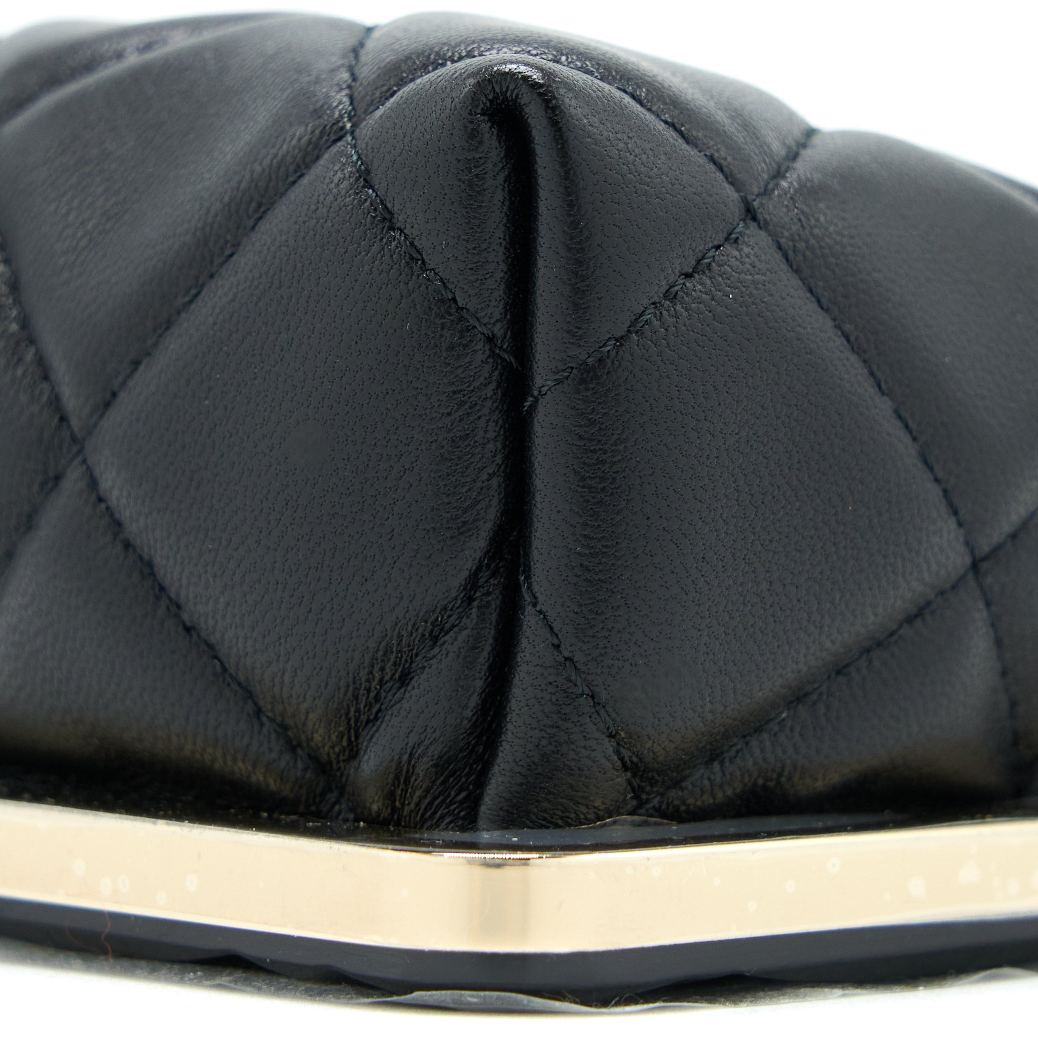CHANEL MINI CLIP WITH CHAIN LAMBSKIN BLACK LGHW