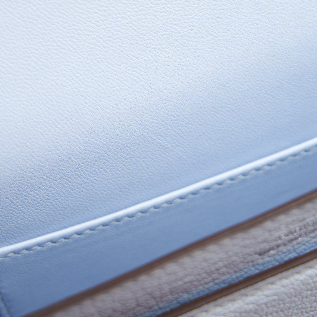 HERMES MINI VERROU BAG CHÈVRE MYSORE T0 BLEU BRUME SHW