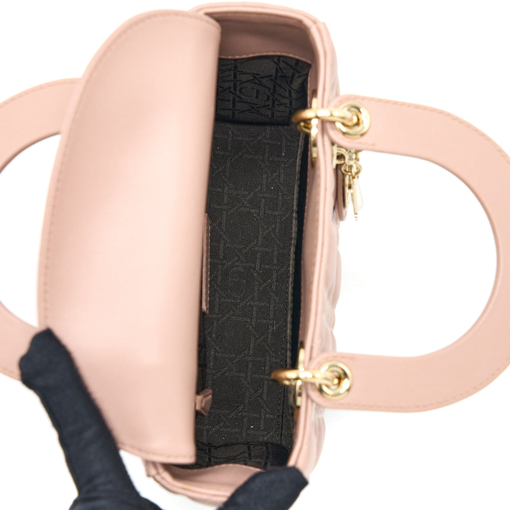 DIOR SMALL LADY DIOR MY ABCDIOR BAG LAMBSKIN PINK LGHW
