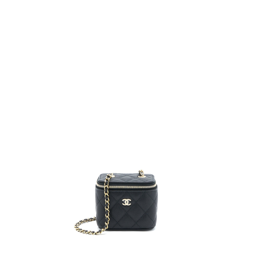CHANEL MINI VANITY WITH CHAIN CAVIAR BLACK LGHW