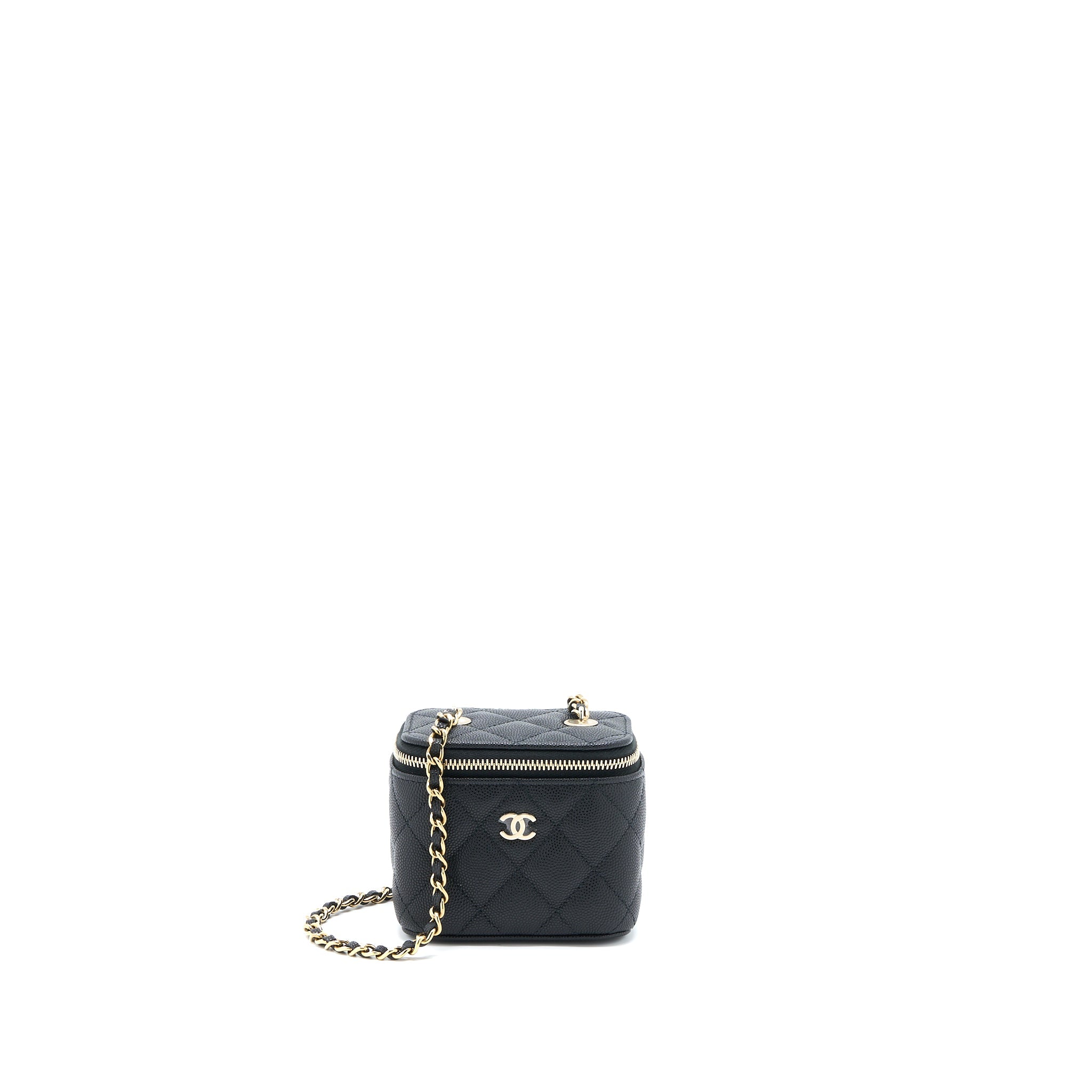 CHANEL MINI VANITY WITH CHAIN CAVIAR BLACK LGHW