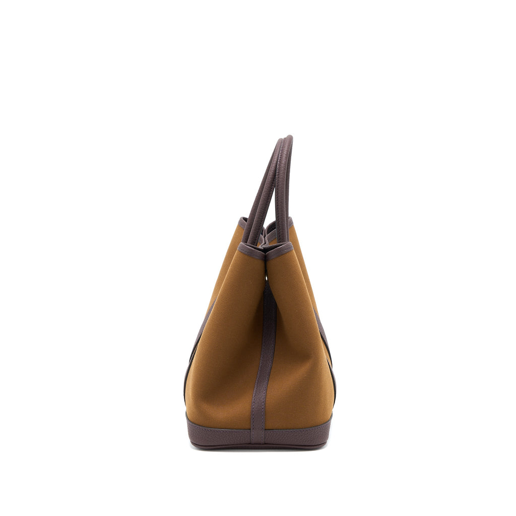 HERMES GARDEN PARTY 30 CANVAS/LEATHER ALEZAN/ BLEU OUTRENER/ ROUGE SELLIER SHW