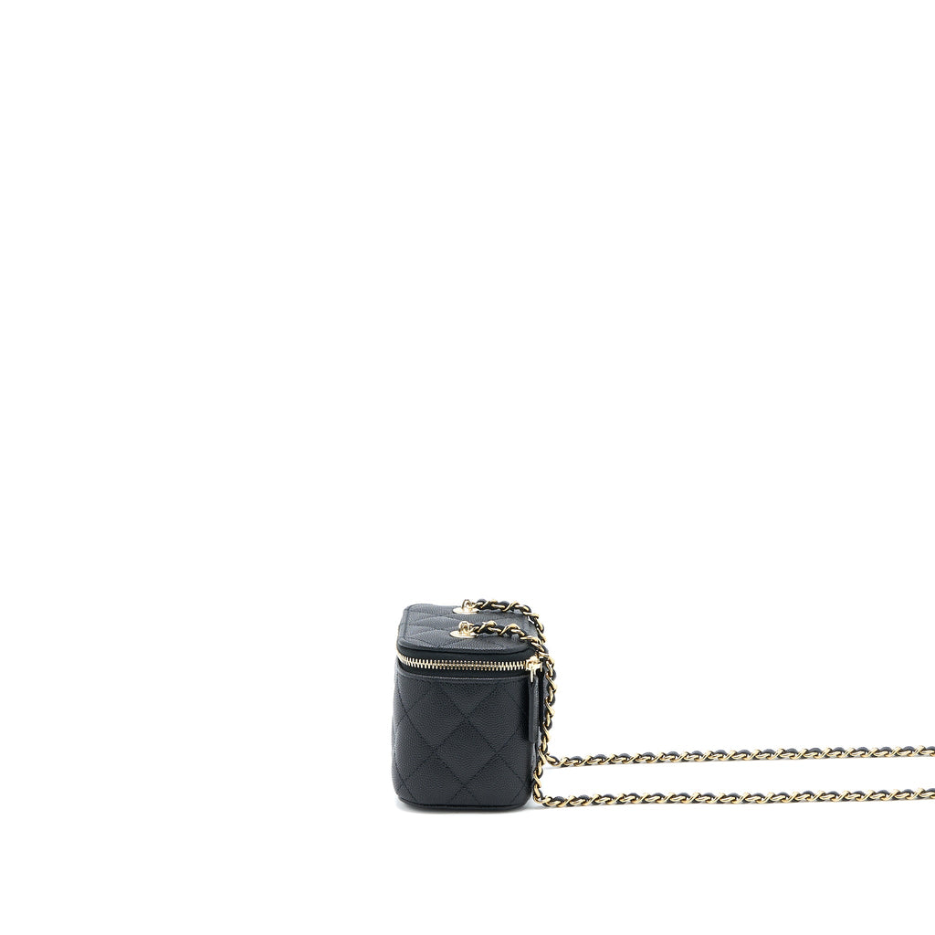CHANEL MINI VANITY WITH CHAIN CAVIAR BLACK LGHW