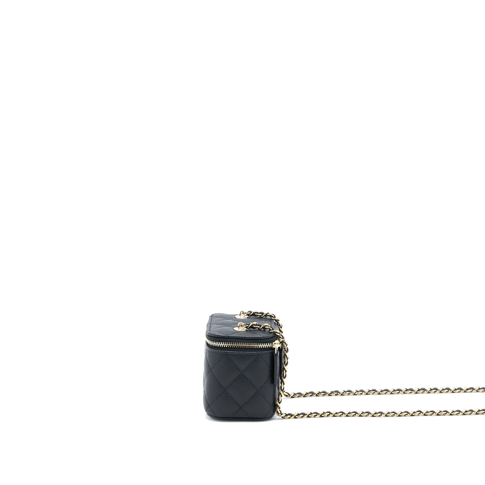 CHANEL MINI VANITY WITH CHAIN CAVIAR BLACK LGHW