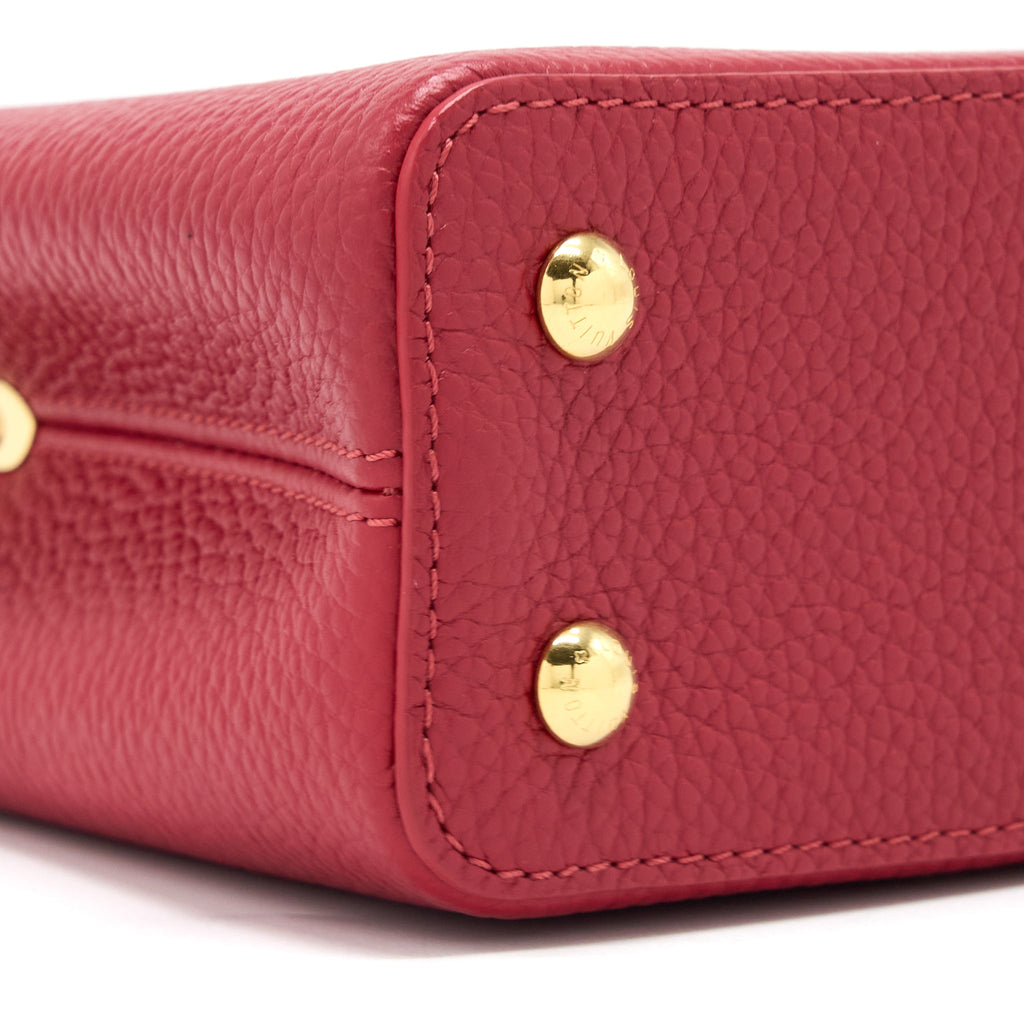 LOUIS VUITTON CAPUCINES MINI TAURILLON SCARLET GHW (NEW VERSION)