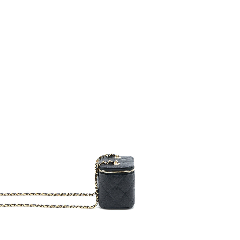 CHANEL MINI VANITY WITH CHAIN CAVIAR BLACK LGHW