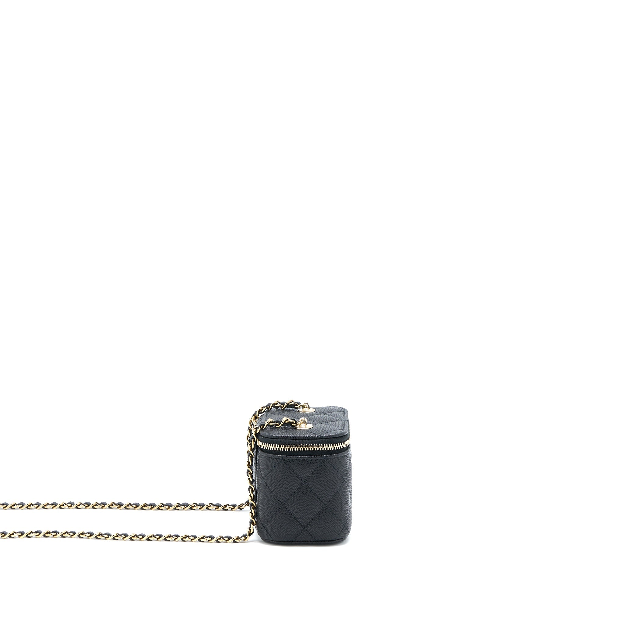 CHANEL MINI VANITY WITH CHAIN CAVIAR BLACK LGHW