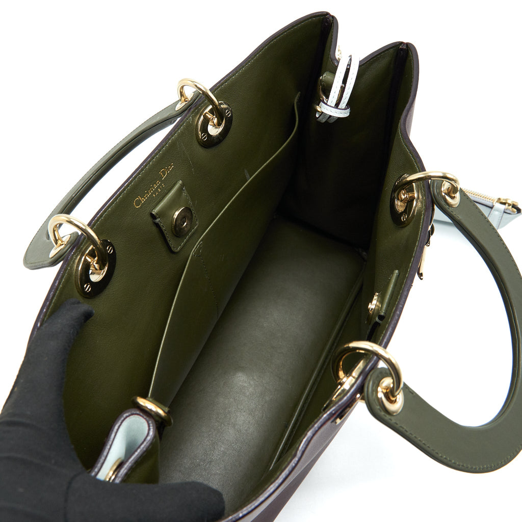 CHRISTIAN DIOR LARGE DIORISSIMO LEATHER HANDBAG MULTICOLOUR