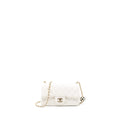 CHANEL 23C PEARL CRUSH MINI RECTANGULAR FLAP BAG LAMBSKIN WHITE LGHW (MICROCHIP)