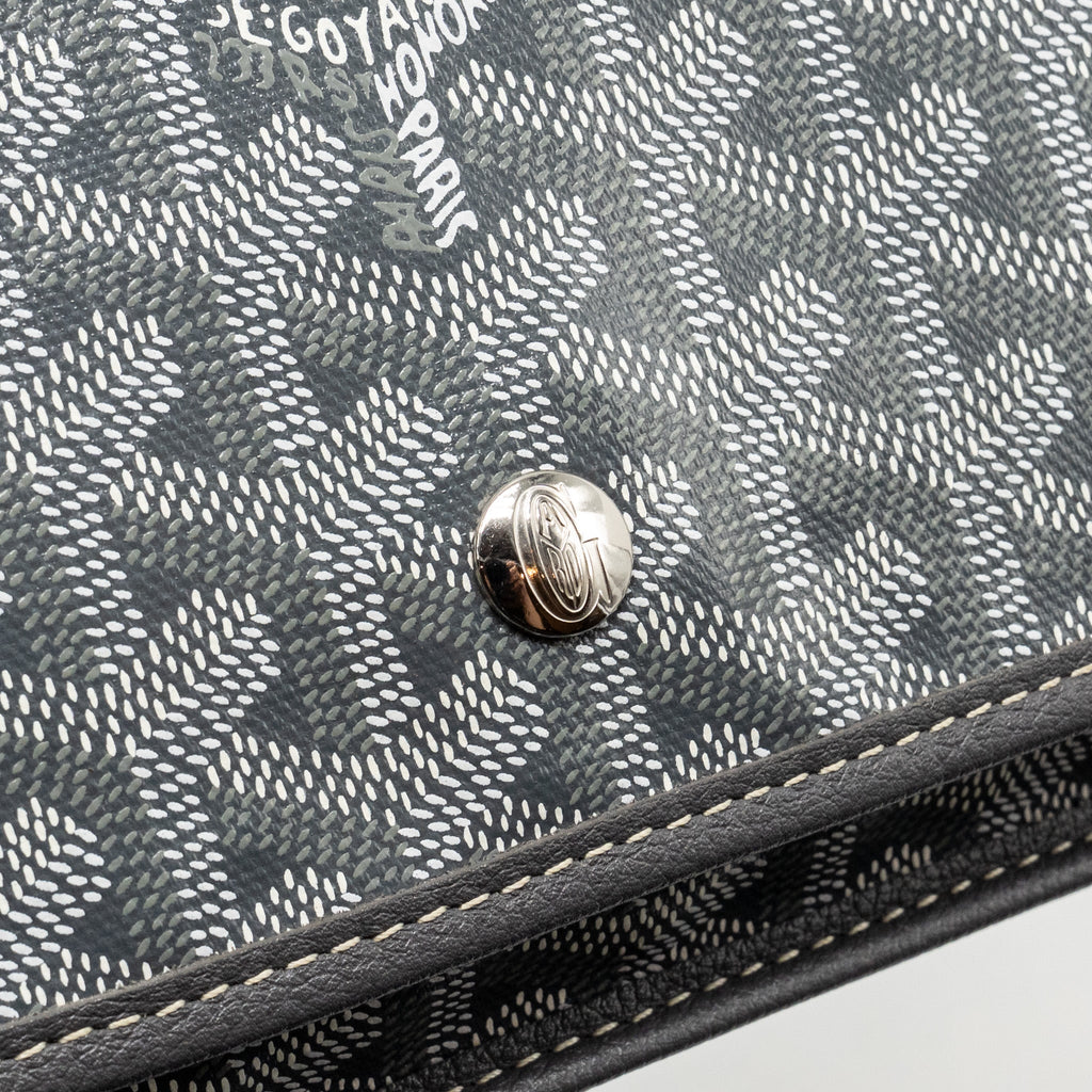 GOYARD PLUMET POCKET WALLET GOYARDINE CANVAS/CALFSKIN GREY SHW