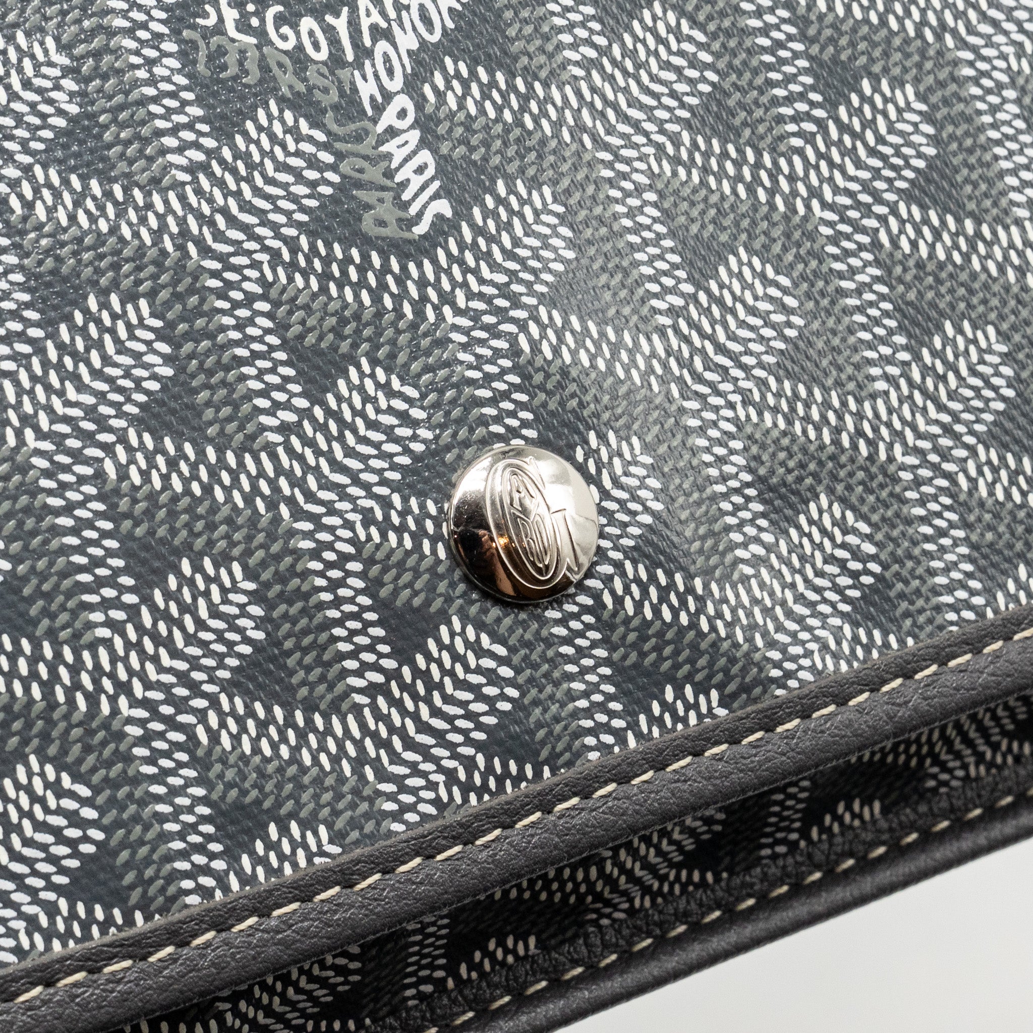 GOYARD PLUMET POCKET WALLET GOYARDINE CANVAS/CALFSKIN GREY SHW