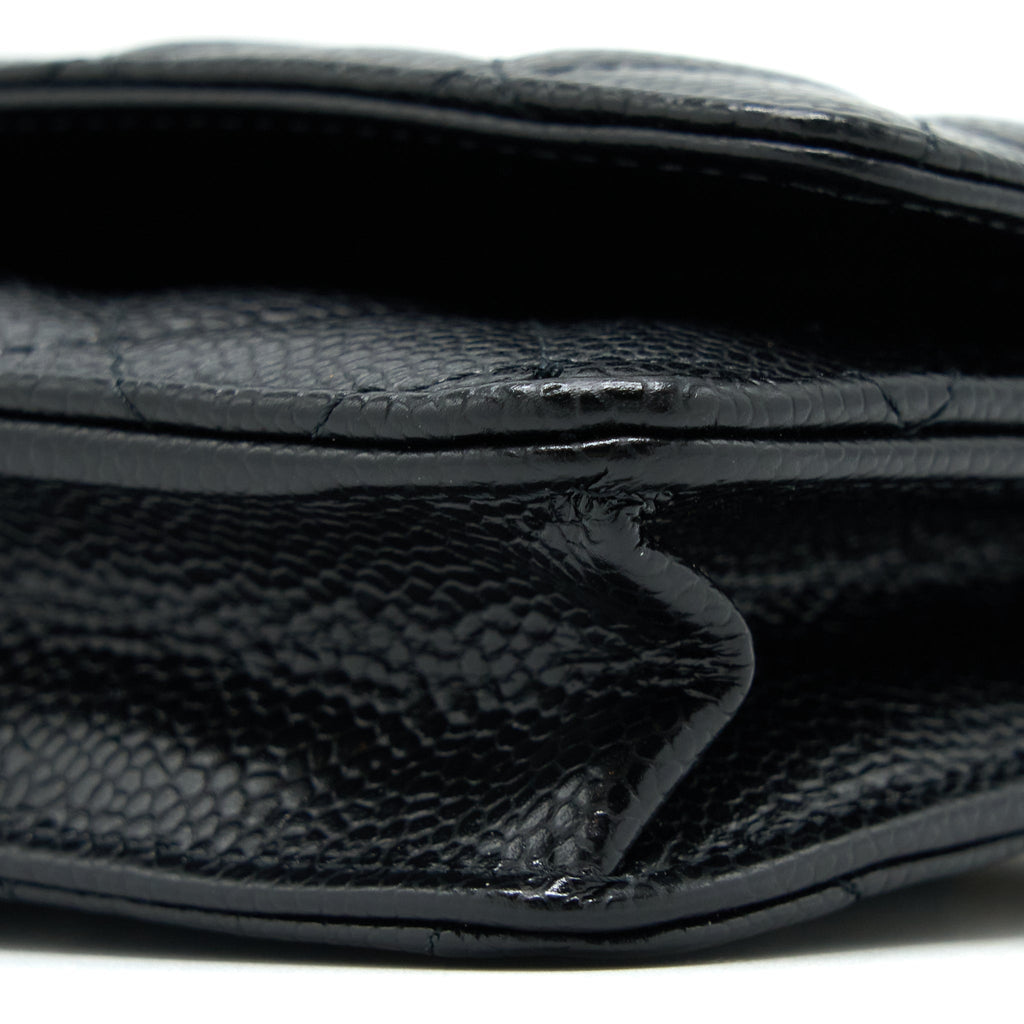 CHANEL CLASSIC WALLET ON CHAIN CAVIAR BLACK GHW (MICROCHIP)