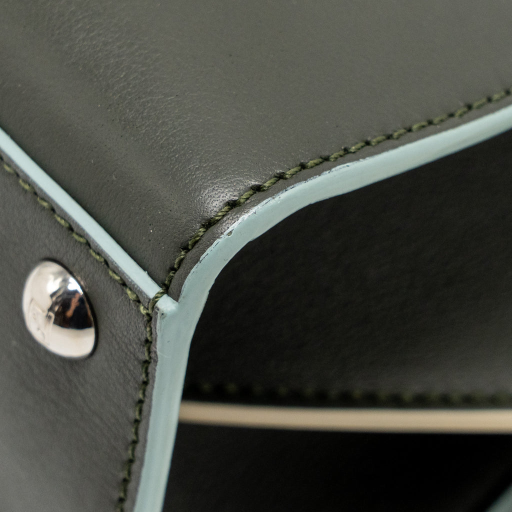 FENDI MINI 3JOURS TOTE BAG CALFSKIN DARK GREEN SHW