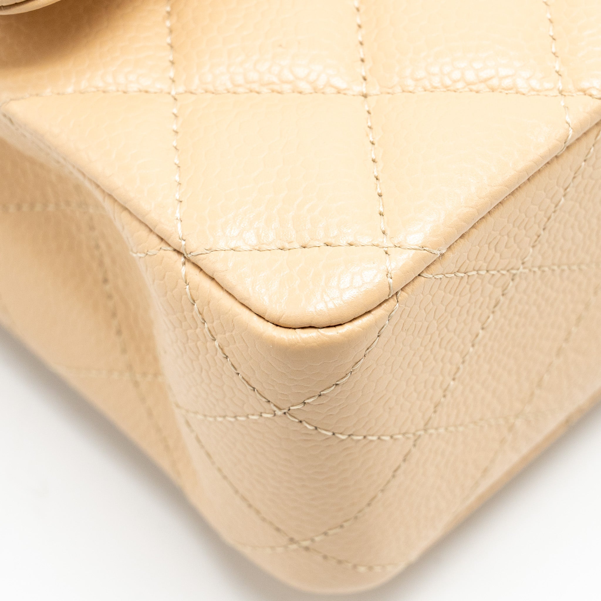 CHANEL MEDIUM CLASSIC DOUBLE FLAP BAG CAVIAR BEIGE GHW