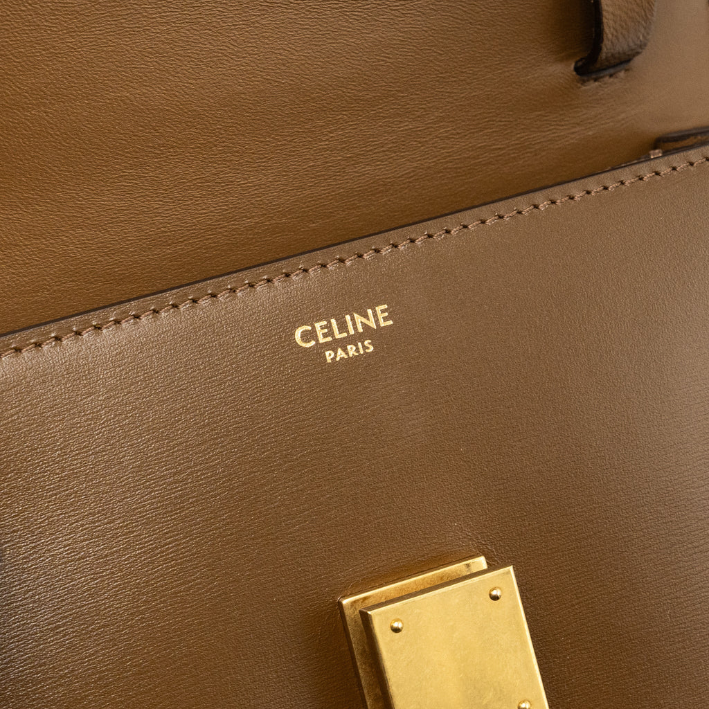 CELINE TEEN CLASSIC BOX BAG CALFSKIN BROWN GHW