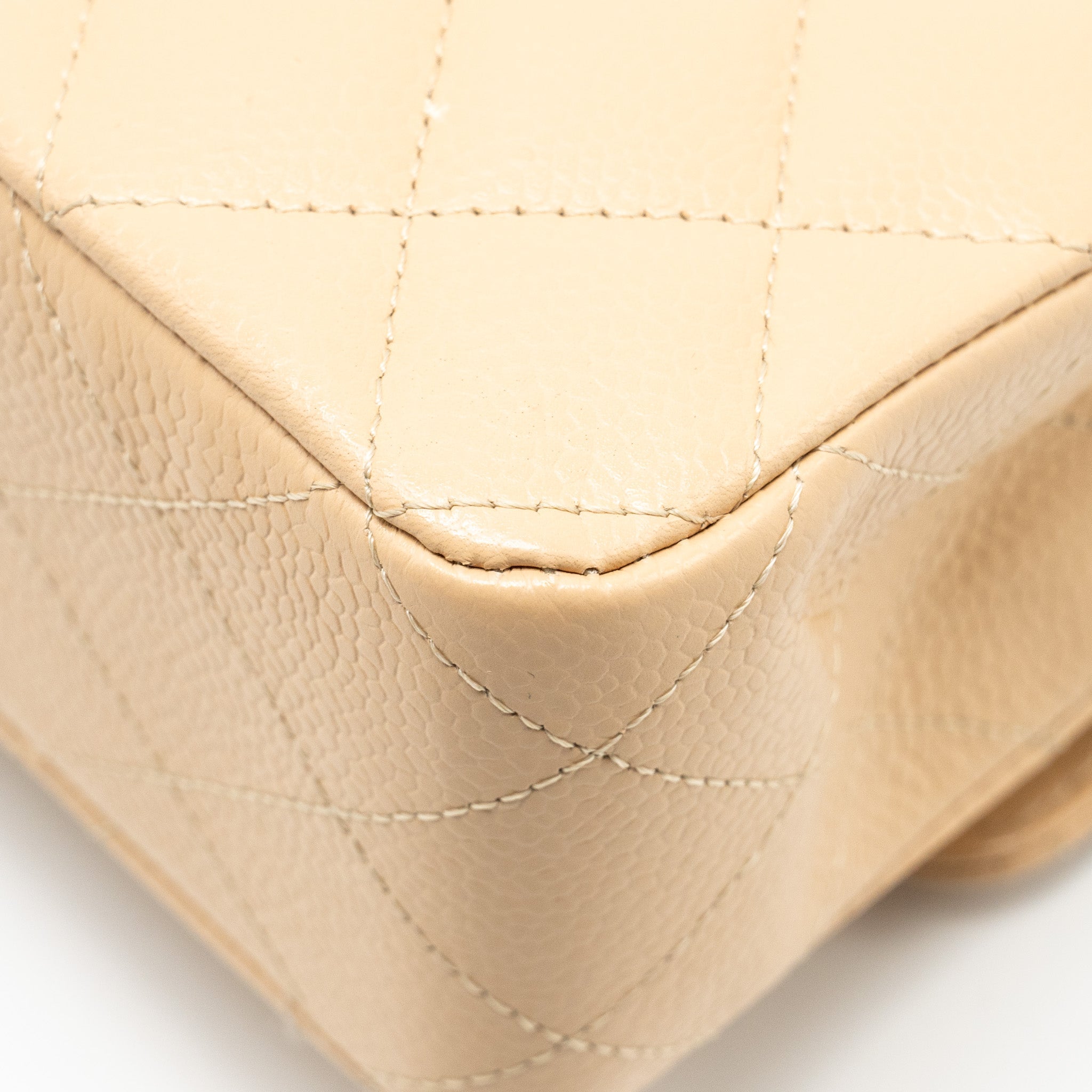 CHANEL MEDIUM CLASSIC DOUBLE FLAP BAG CAVIAR BEIGE GHW