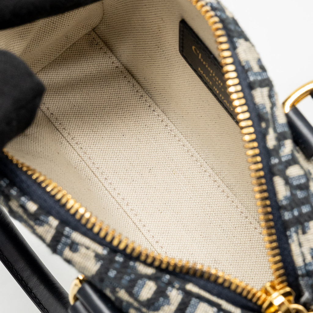 DIOR GROOVE 17 NANO BAG DIOR OBLIQUE JACQUARD BLUE GHW