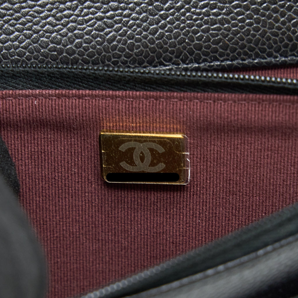 CHANEL CLASSIC WALLET ON CHAIN CAVIAR BLACK GHW (MICROCHIP)