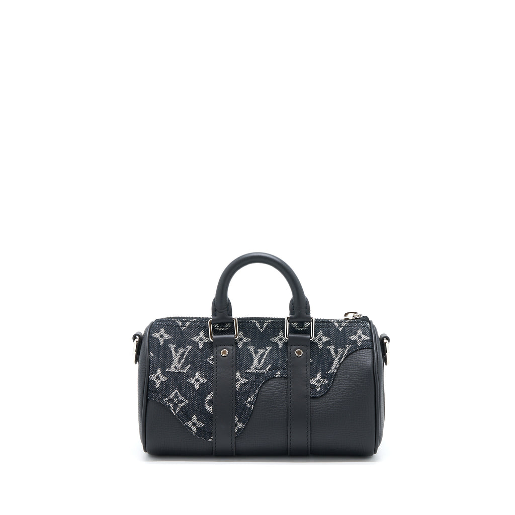 LOUIS VUITTON KEEPALL XS DENIM BLACK/LEATHER SHW