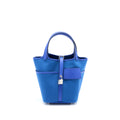 HERMES PICOTIN CARGO 18 LOCK BAG TOILE CANVAS/SWIFT LEATHER BLEU EGEE /BLEU ROYAL SHW