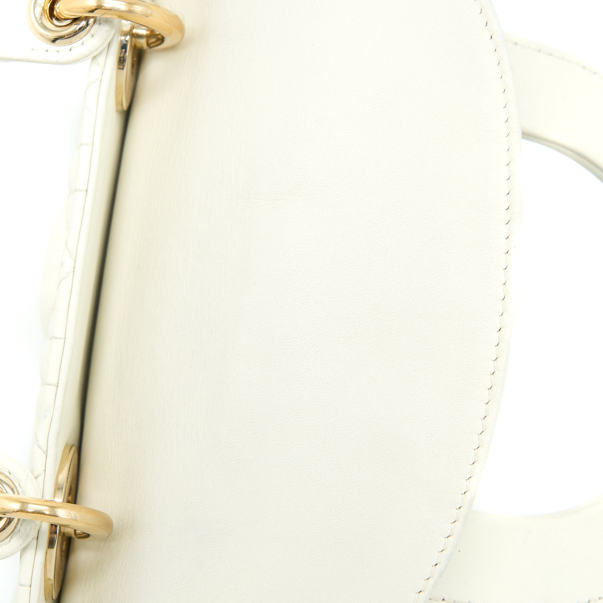 DIOR SMALL LADY DIOR LAMBSKIN WHITE LGHW