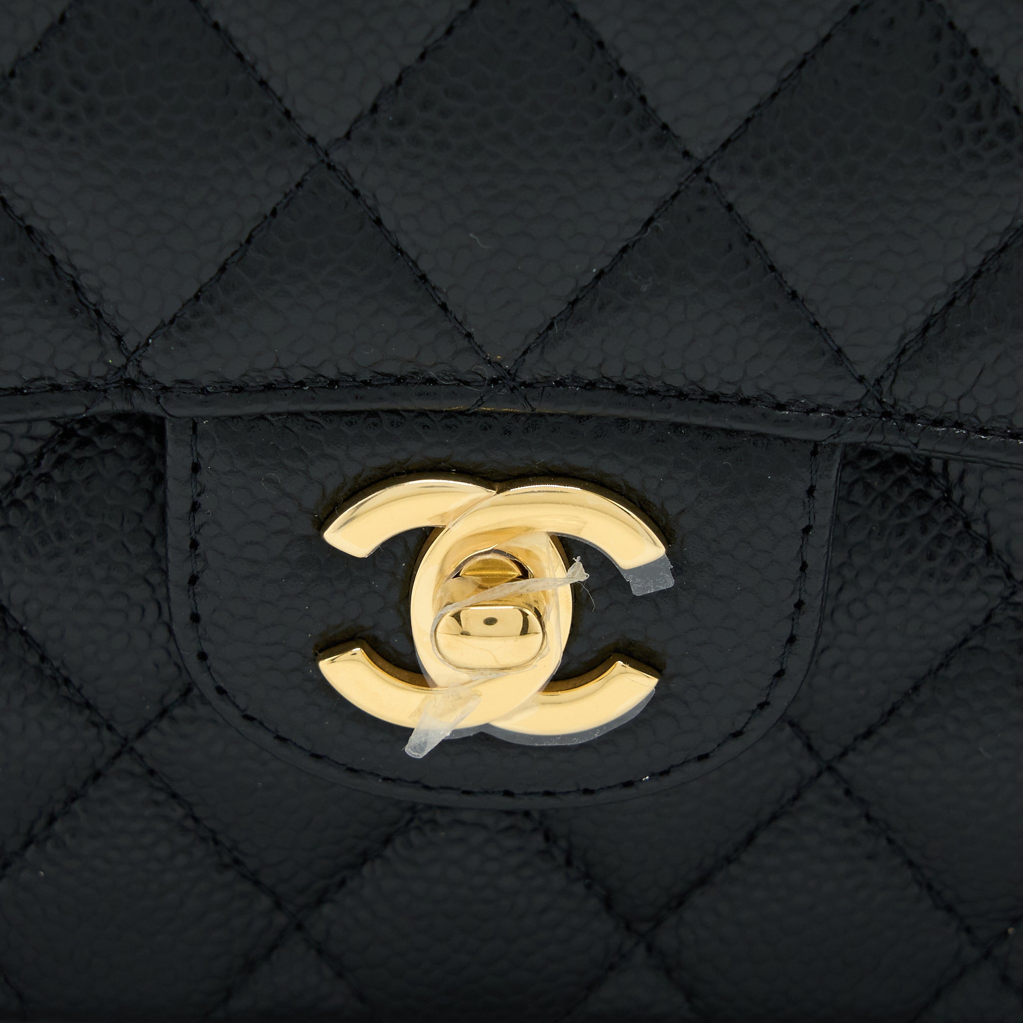 CHANEL SMALL CLASSIC DOUBLE FLAP BAG CAVIAR BLACK GHW (MICROCHIP)