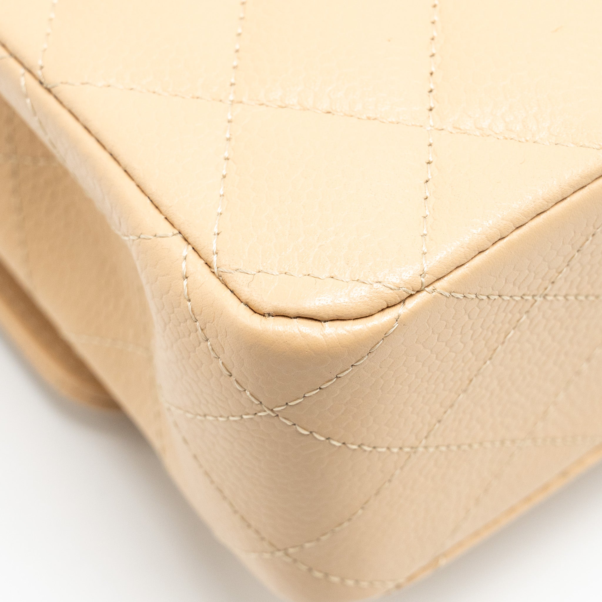 CHANEL MEDIUM CLASSIC DOUBLE FLAP BAG CAVIAR BEIGE GHW