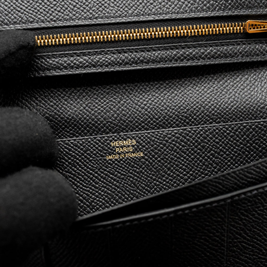 HERMES BEARN WALLET EPSOM BLACK GHW