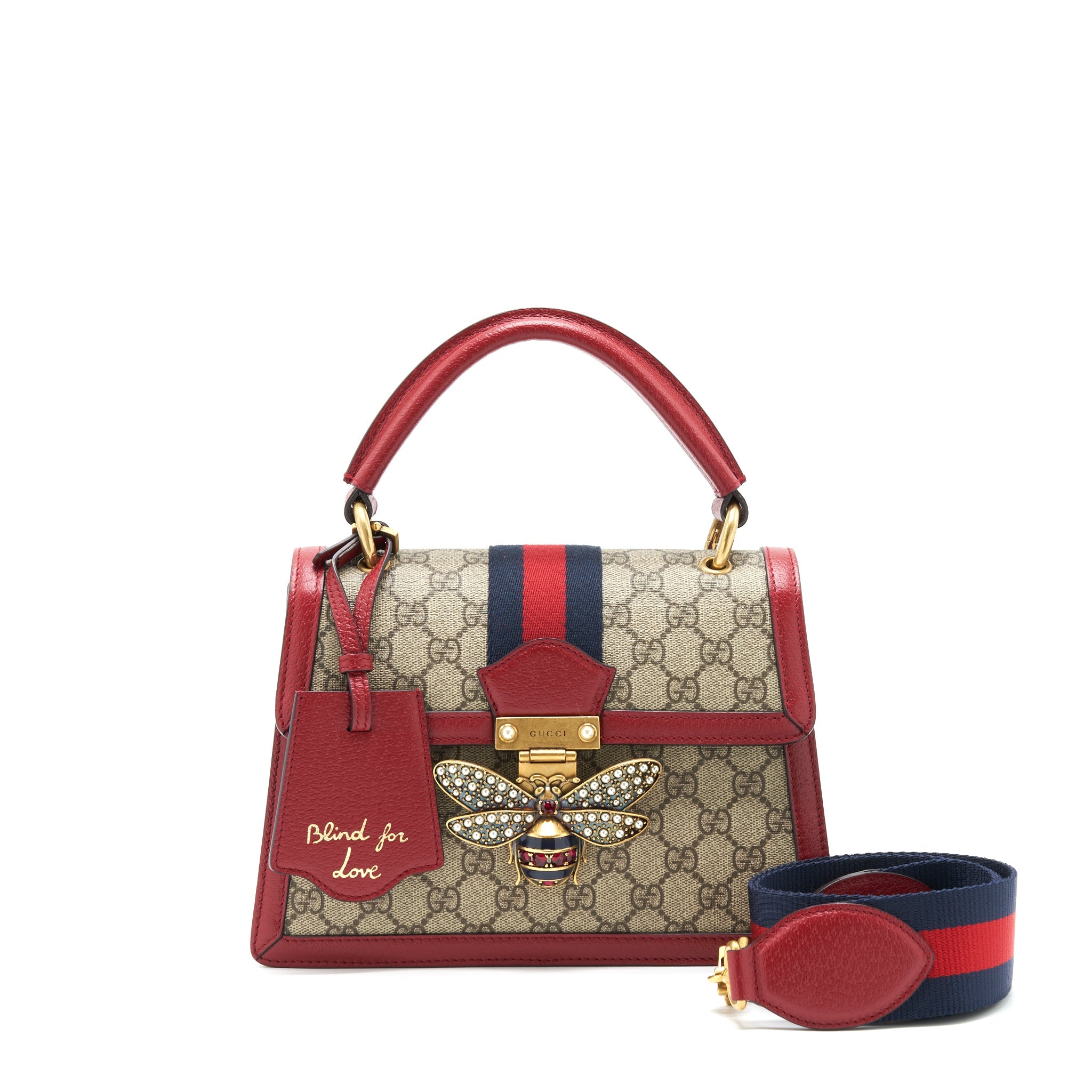 GUCCI QUEEN MARGARET TOP HANDLE BAG RED