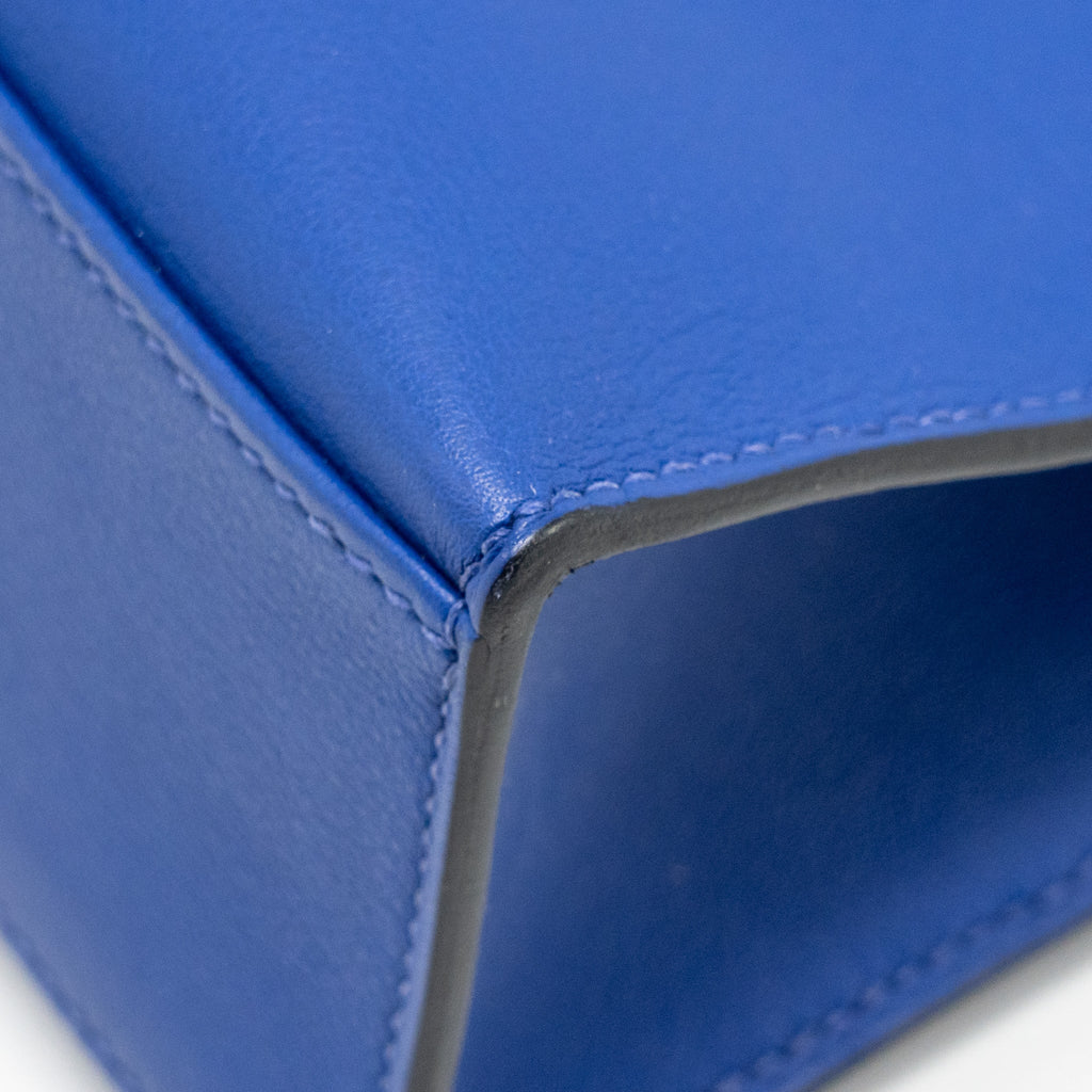 HERMES KELLY POCHETTE SWIFT BLUE ELECTRIC SHW