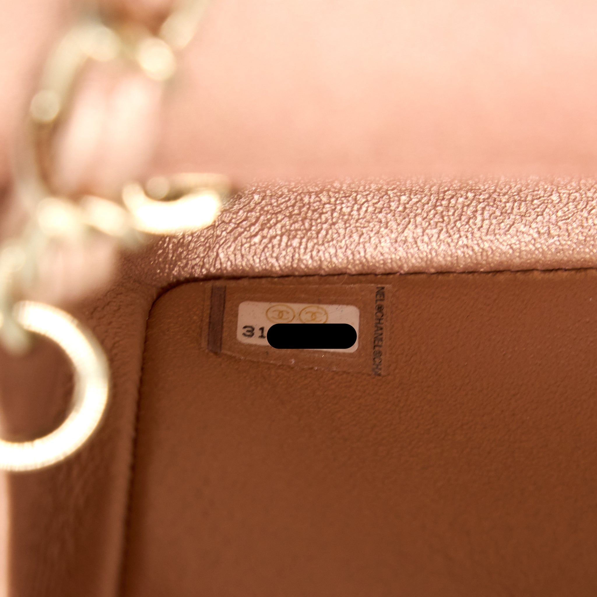 CHANEL 21S MINI RECTANGULAR FLAP BAG METALLIC GRAINED LAMBSKIN OMBRÉ ROSE GOLD LGHW