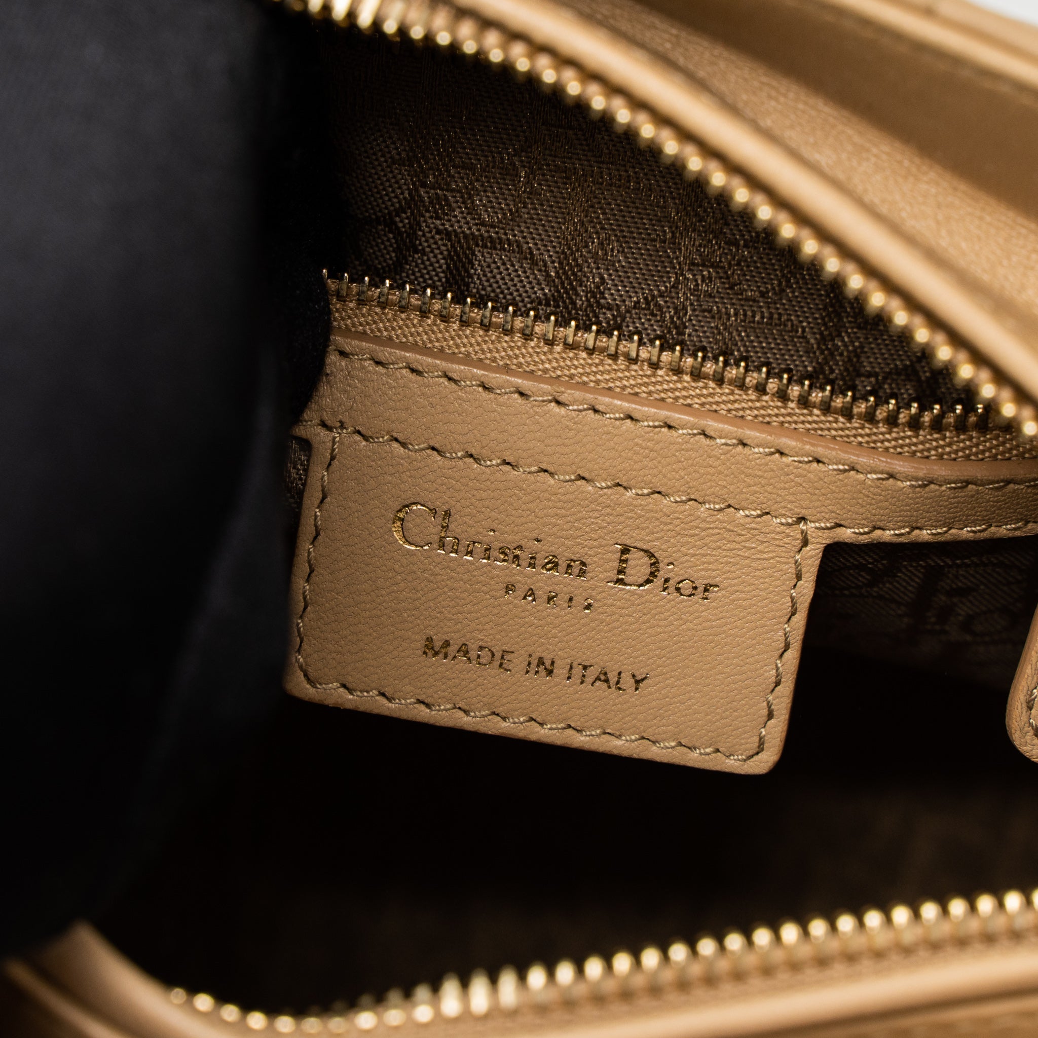 DIOR MEDIUM LADY DIOR LAMBSKIN BEIGE LGHW