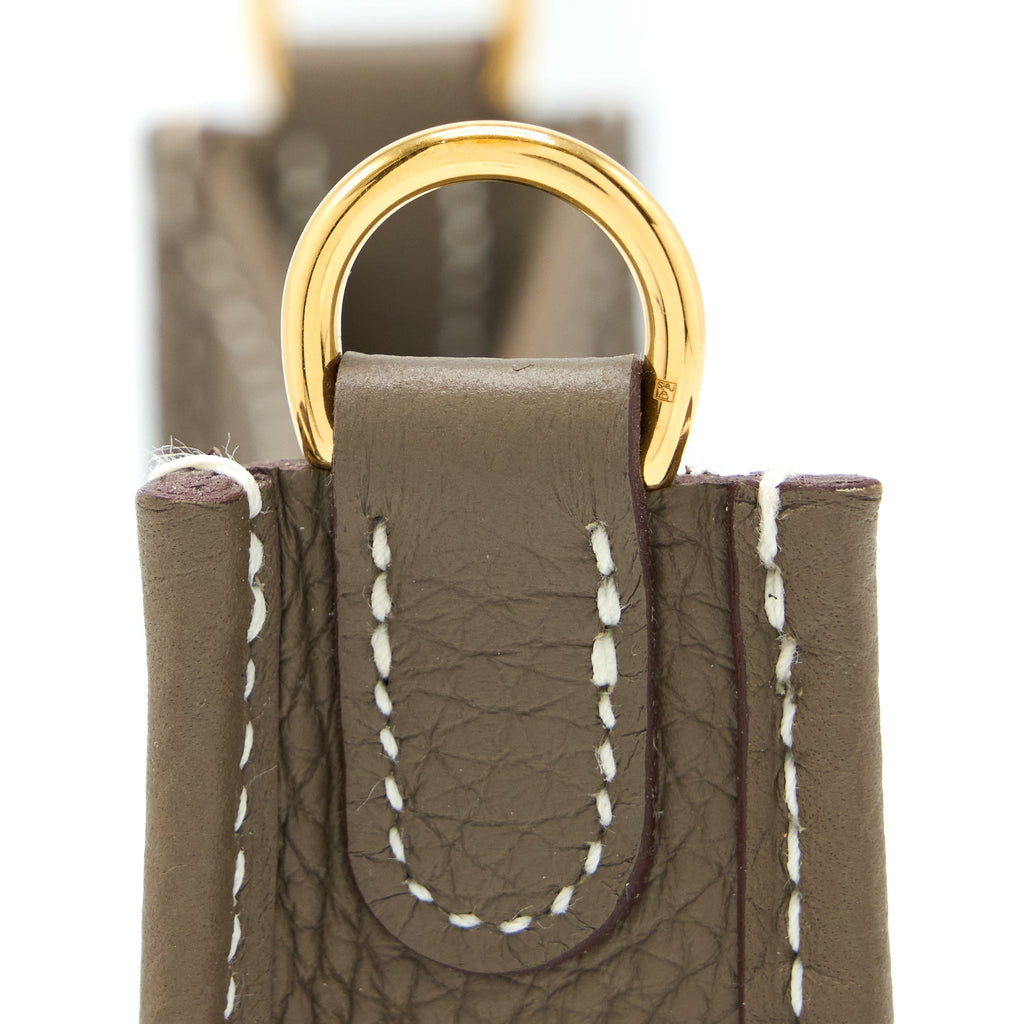 HERMES MINI EVELYNE CLEMENCE ETOUPE/BLEU INDIGO GHW