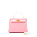 HERMES KELLY 28 SPECIAL ORDER EPSOM BLANC/ROSE CONFETTI BRUSHED GHW