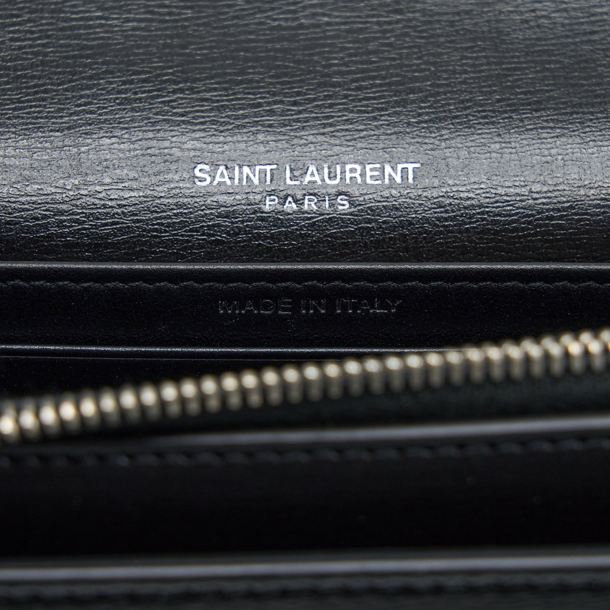 SAINT LAURENT SUNSET CHAIN WALLET SMOOTH CALFSKIN BLACK SHW