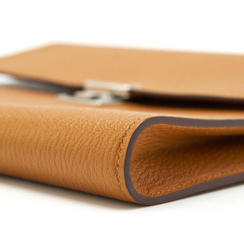 HERMES CLIC 16 WALLET GOATSKIN CARAMEL SHW