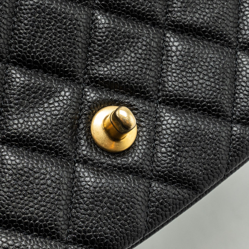 CHANEL 21A DETAILED CHAINS FLAP BAG CAVIAR BLACK GHW (MICROCHIP)