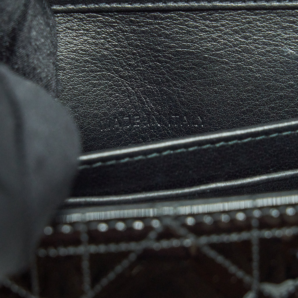 DIOR MINI MISS DIOR FLAP BAG PATENT BLACK SHW