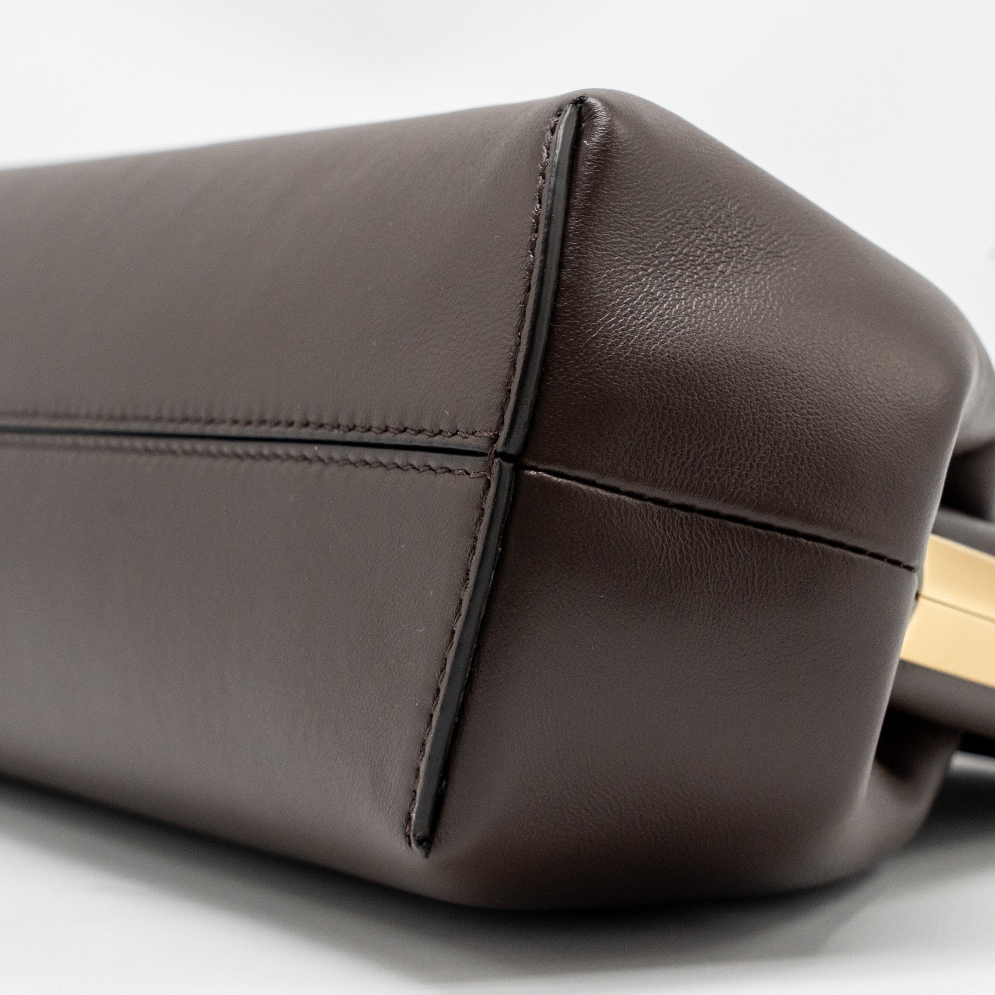 FENDI SMALL FENDI FIRST CLUTCH BAG NAPPA BROWN GHW