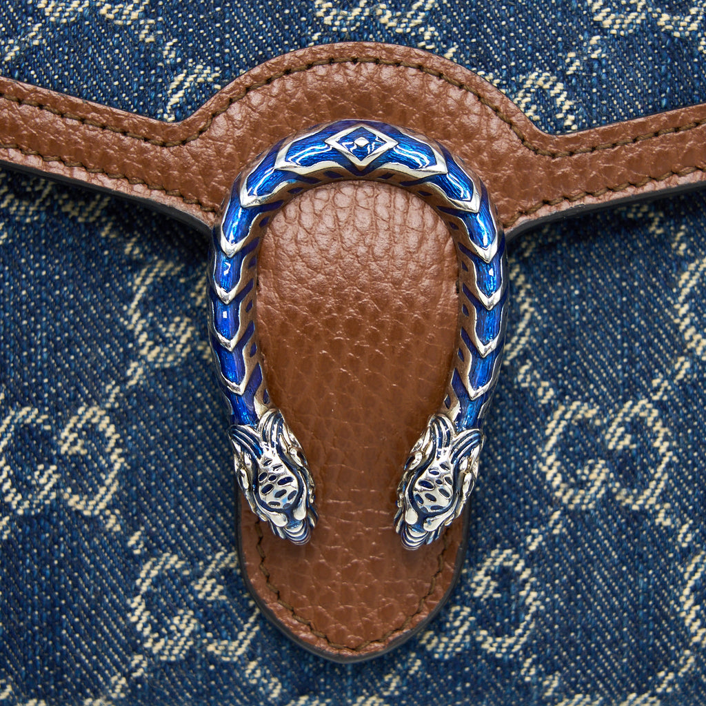 GUCCI DIONYSUS WALLET ON CHAIN GG SUPREME DENIM/LEATHER MULTICOLOURED HARDWARE