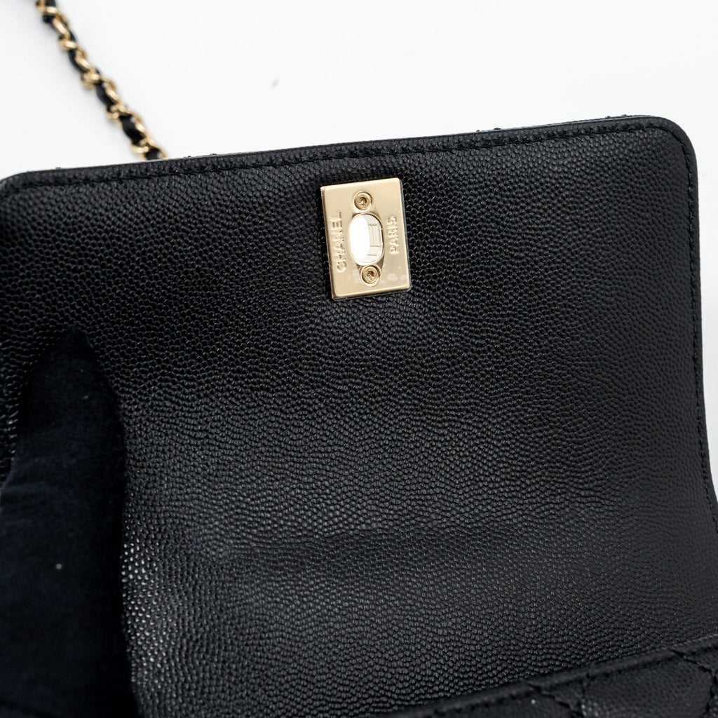 CHANEL COCO HANDLE EXTRA MINI CAVIAR BLACK LGHW(MICROCHIP)