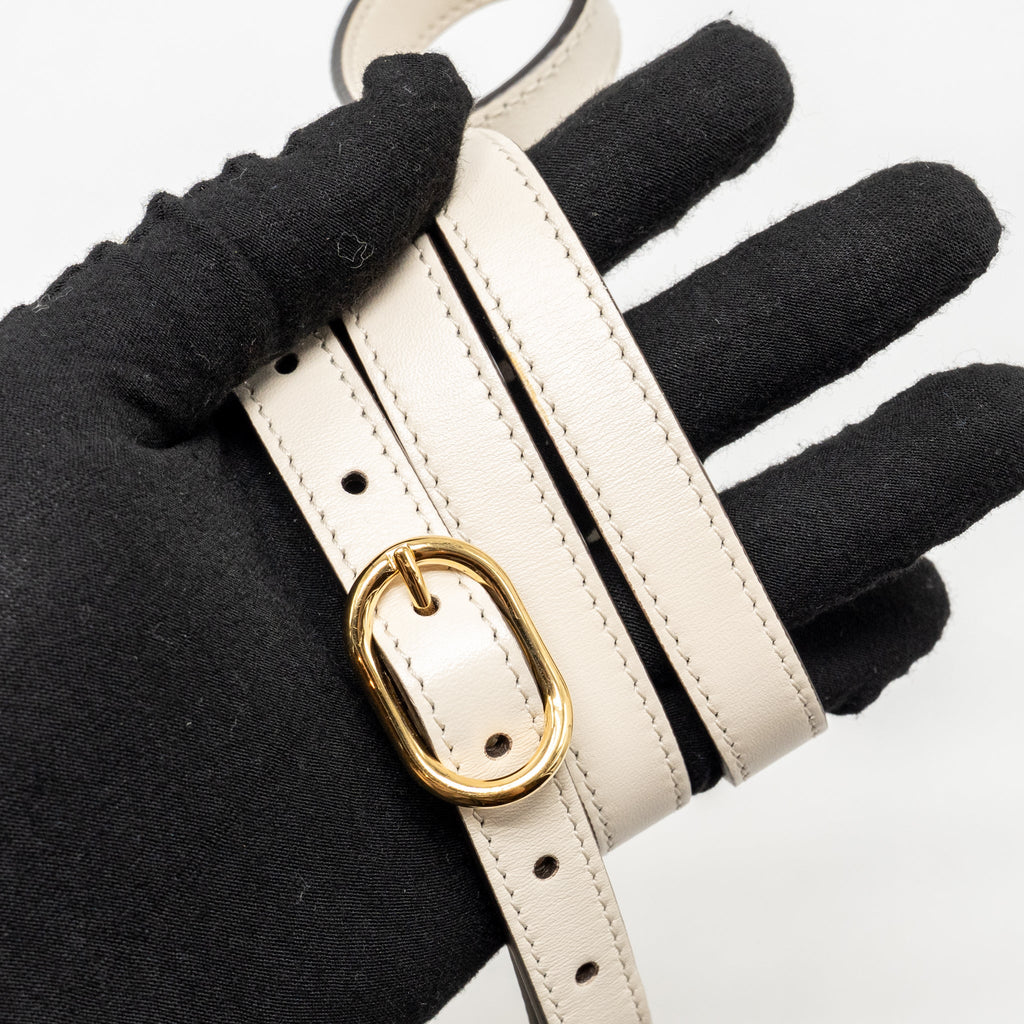 GUCCI SMALL ARLI FLAP BAG CALFSKIN WHITE GHW