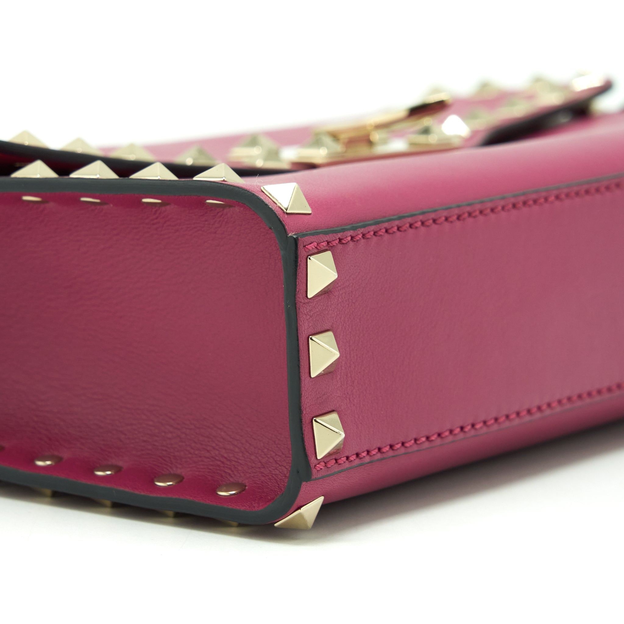 VALENTINO ROCKSTUD FLAP BAG DARK PINK LGHW