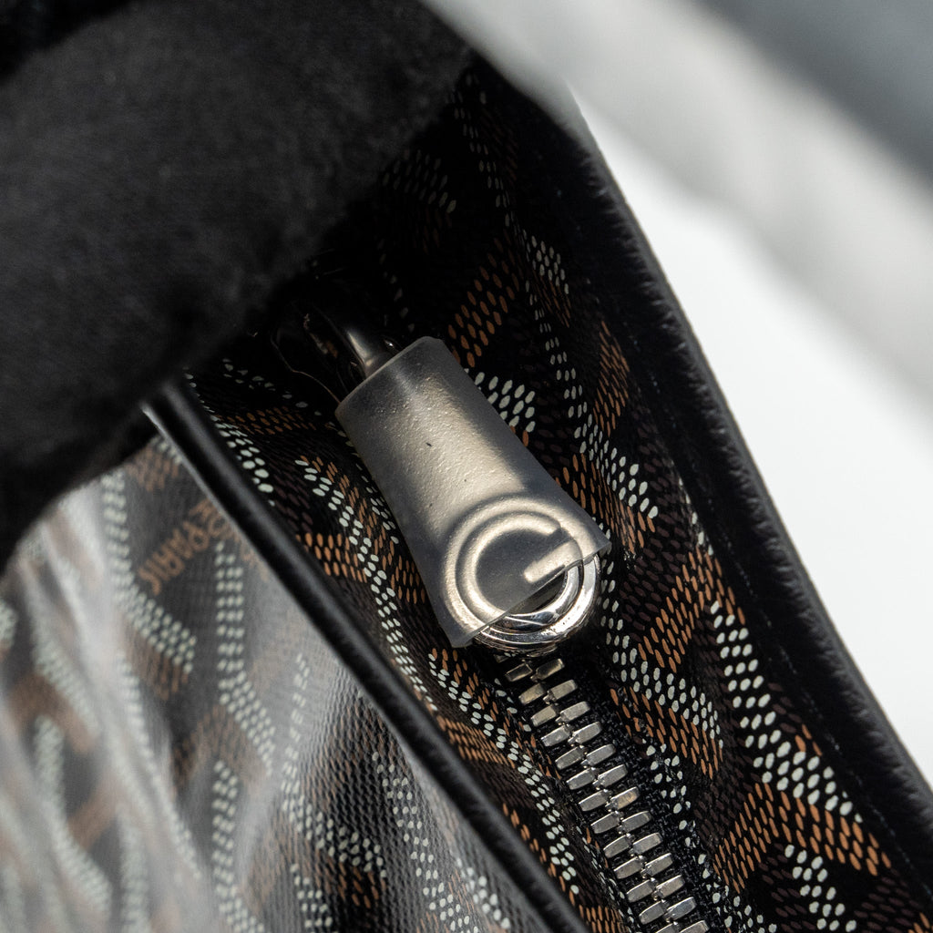 GOYARD BOHEME HOBO BAG GOYARDLINE CANVAS CALFSKIN BLACK LIMITED EDITION SHW