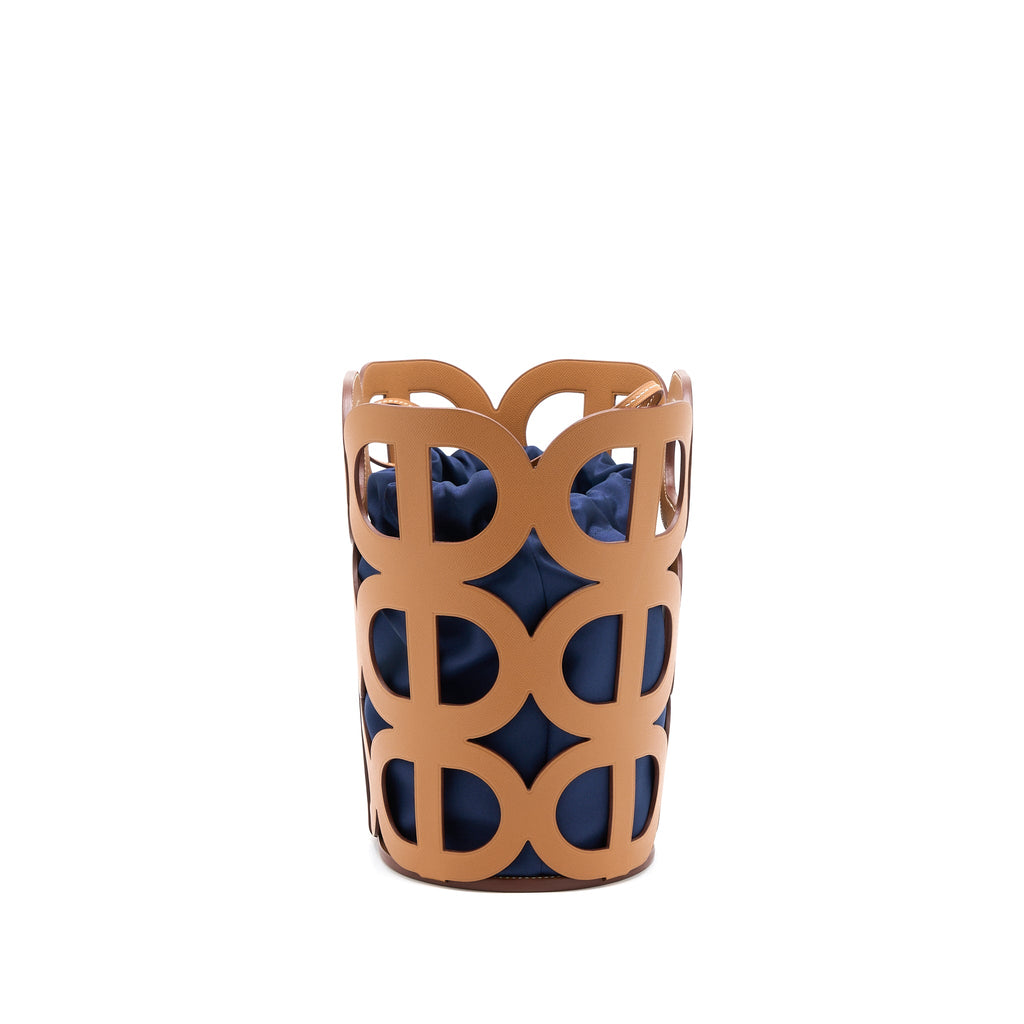 HERMES CHAINE D’ANCRE CABAS MADAME LEATHER GOLD / BLUE MARINE